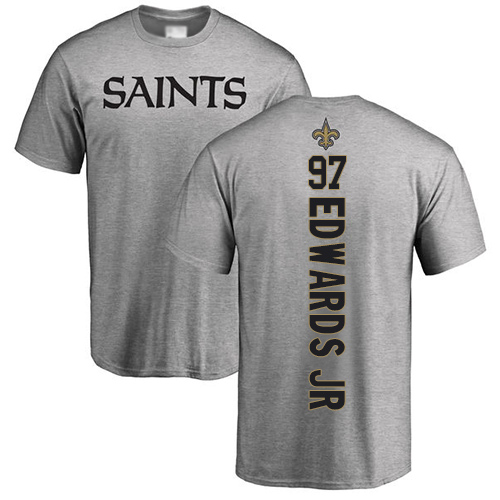 Men New Orleans Saints Ash Mario Edwards Jr Backer NFL Football #97 T Shirt